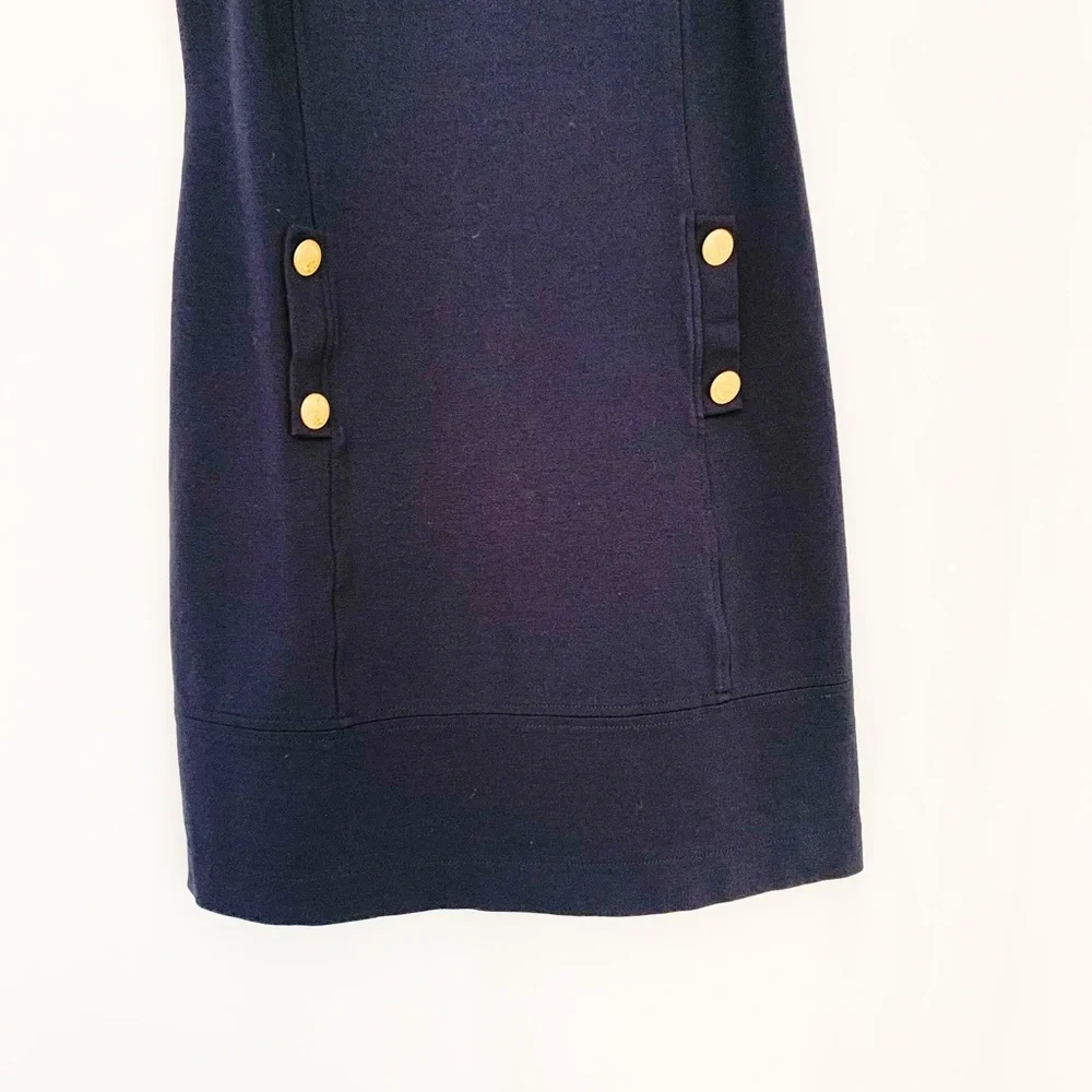 Vince Camuto Soft Navy Blue Sailor Full Back Zip Sleeveless Dress-Size 2 - Picture 7 of 13